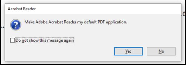 how to select adobe acrobat reader