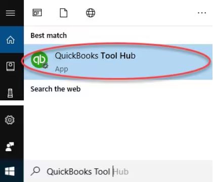 you can open the start menu and search for quickbooks tool hub in the search box.