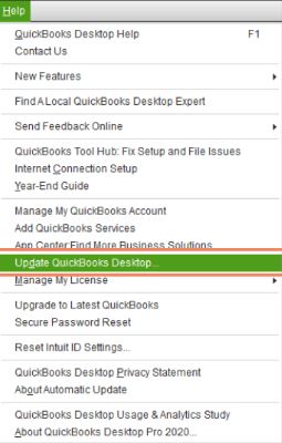 you will reach the update quickbooks window