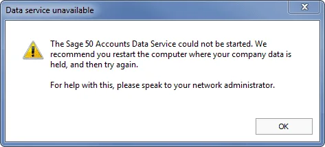 how to solve solve sage 50 lost connection to data server