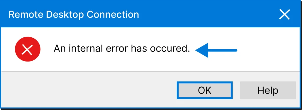 internal error occured