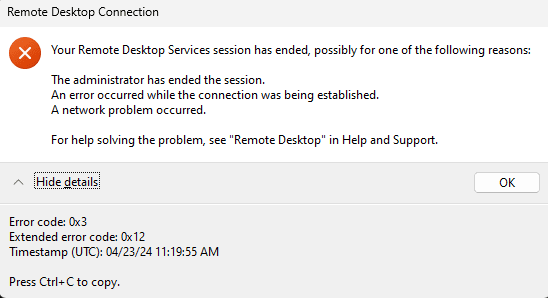 reasons why rdp error occurs