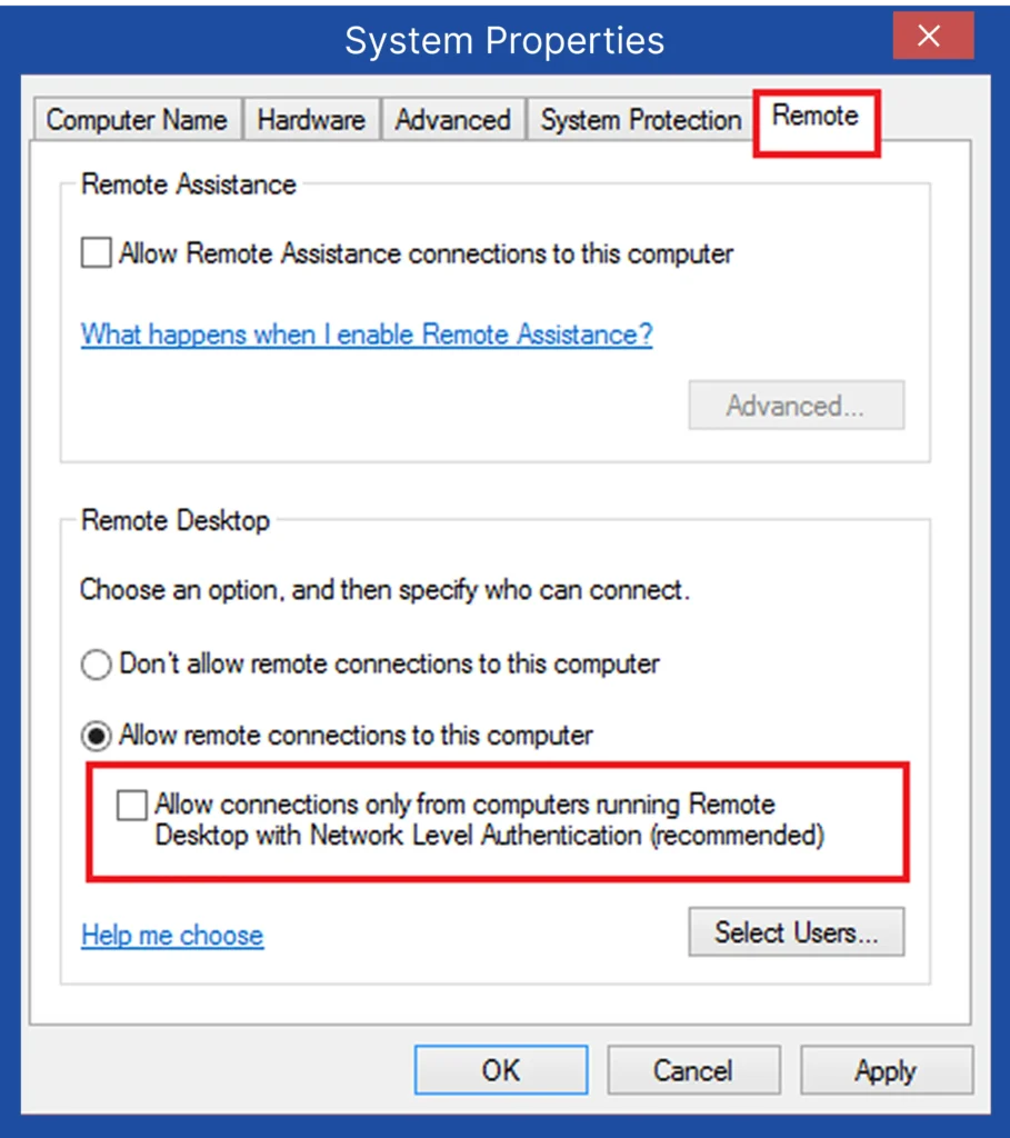 remote desktop with network level authentication