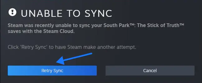 steam unable to sync