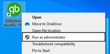run quickbooks as administrator to fix qb installation error