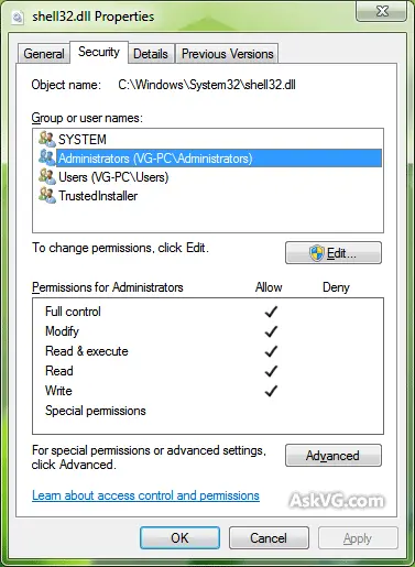 Setting Full Control folder permissions for QuickBooks